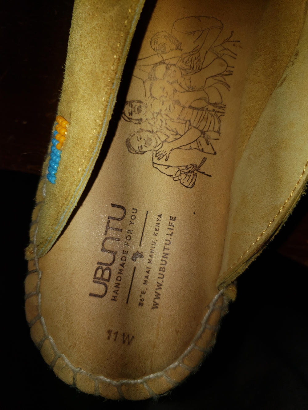 UBUNTU Suede Slip-On Mules in Mustard Yellow WOMENS - Picture 3 of 6